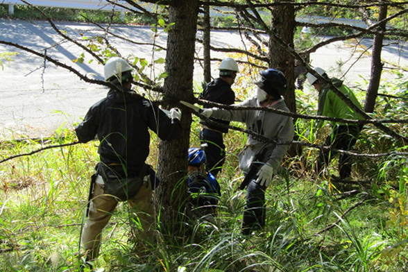 Forest conservation activities "Forest Cultivation Volunteer" in Otaki Village, Nagano Prefecture